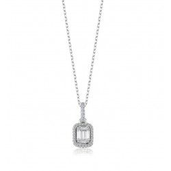 Monemel 925 Silver Baquette Necklace