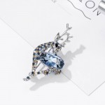 Monemel  Blue Swarovski  Brooch / Necklace with Long Chain - Mother s Day - Monemel