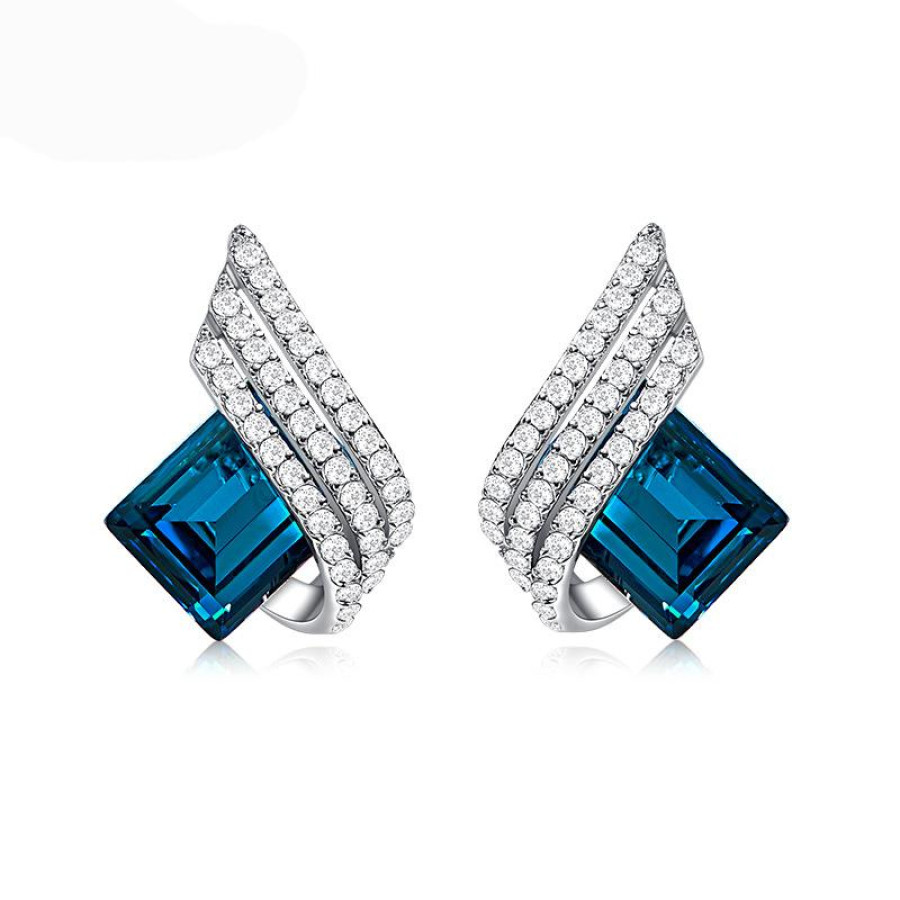   Monemel Swarovski Kare küpe(Altın kaplama)