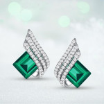  Monemel Swarovski Kare küpe(Altın kaplama)