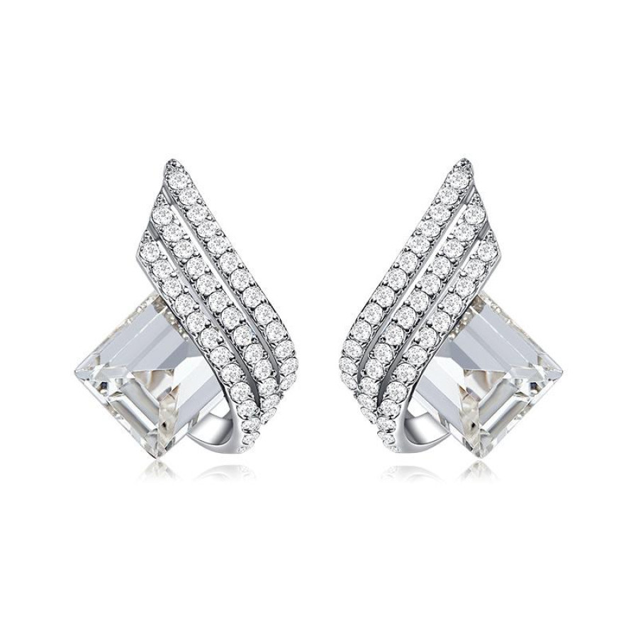   Monemel Swarovski Kare küpe(Altın kaplama)