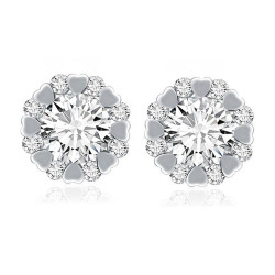 Monemel Kristal Taşlı Küpe Set (Gümüş)