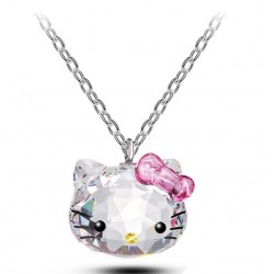 Monemel Kristal Tasli Hello Kitty Kolye (Altın Kaplama)