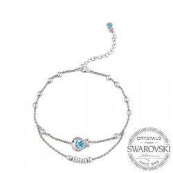 Monemel  Blue Swarovski® Crystals Fish Bangle